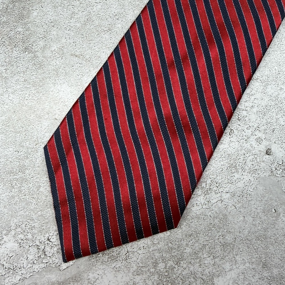 Tommy‎ Hilfiger Silk Tie Mens One Size Red Striped Made In China Necktie